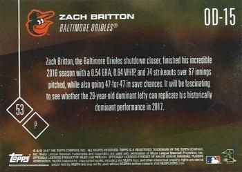 2017 Topps Now Road to Opening Day Baltimore Orioles #OD-15 Zach Britton Back