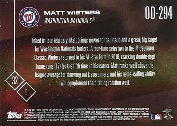 2017 Topps Now Road to Opening Day Washington Nationals #OD-294 Matt Wieters Back