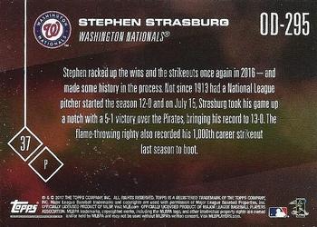 2017 Topps Now Road to Opening Day Washington Nationals #OD-295 Stephen Strasburg Back