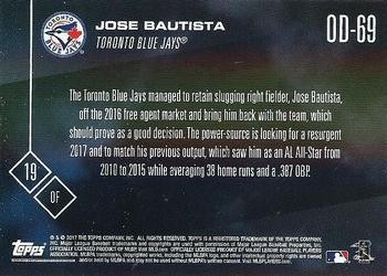 2017 Topps Now Road to Opening Day Toronto Blue Jays #OD-69 Jose Bautista Back