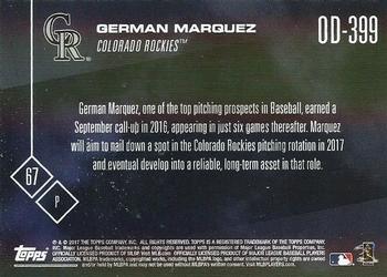 2017 Topps Now Road to Opening Day Colorado Rockies #OD-399 German Marquez Back