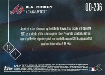2017 Topps Now Road to Opening Day Atlanta Braves #OD-236 R.A. Dickey Back
