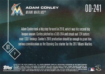 2017 Topps Now Road to Opening Day Miami Marlins #OD-241 Adam Conley Back