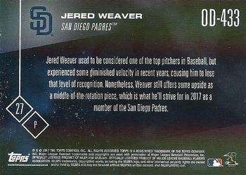 2017 Topps Now Road to Opening Day San Diego Padres #OD-433 Jered Weaver Back