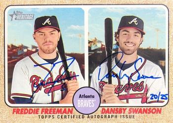 2017 Topps Heritage - Real One Dual Autographs #RODA-FS Dansby Swanson / Freddie Freeman Front