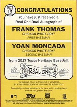 2017 Topps Heritage - Real One Dual Autographs #RODA-TM Frank Thomas / Yoan Moncada Back