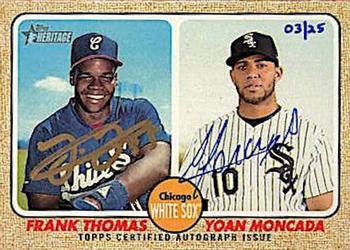 2017 Topps Heritage - Real One Dual Autographs #RODA-TM Frank Thomas / Yoan Moncada Front