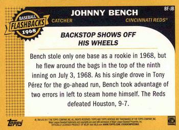 2017 Topps Heritage - Baseball Flashbacks #BF-JB Johnny Bench Back