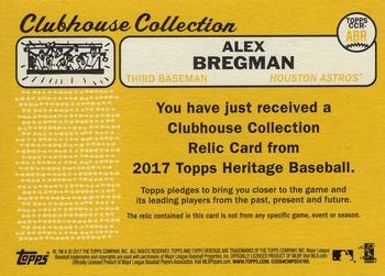 2017 Topps Heritage - Clubhouse Collection Relics #CCR-ABR Alex Bregman Back