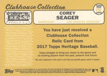 2017 Topps Heritage - Clubhouse Collection Relics #CCR-CSE Corey Seager Back