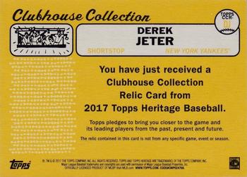 2017 Topps Heritage - Clubhouse Collection Relics #CCR-DJ Derek Jeter Back