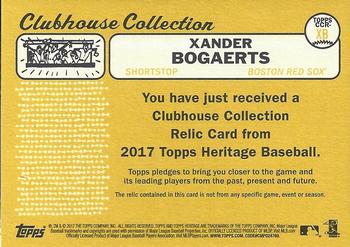 2017 Topps Heritage - Clubhouse Collection Relics #CCR-XB Xander Bogaerts Back