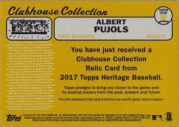 2017 Topps Heritage - Clubhouse Collection Relics #CCR-AP Albert Pujols Back