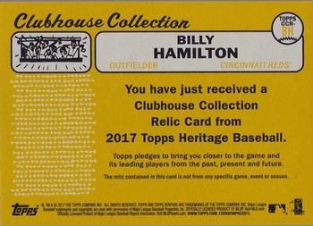 2017 Topps Heritage - Clubhouse Collection Relics #CCR-BH Billy Hamilton Back