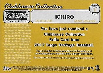 2017 Topps Heritage - Clubhouse Collection Relics #CCR-I Ichiro Back
