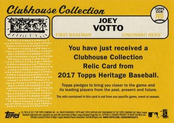 2017 Topps Heritage - Clubhouse Collection Relics #CCR-JVO Joey Votto Back