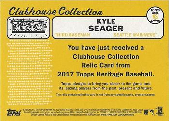 2017 Topps Heritage - Clubhouse Collection Relics #CCR-KS Kyle Seager Back