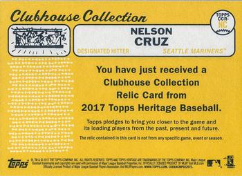 2017 Topps Heritage - Clubhouse Collection Relics #CCR-NC Nelson Cruz Back