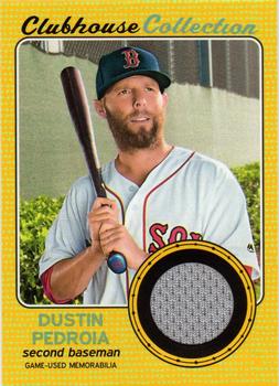 2017 Topps Heritage - Clubhouse Collection Relics Gold #CCR-DP Dustin Pedroia Front