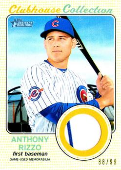 2017 Topps Heritage - Clubhouse Collection Relics Gold #CCR-AR Anthony Rizzo Front