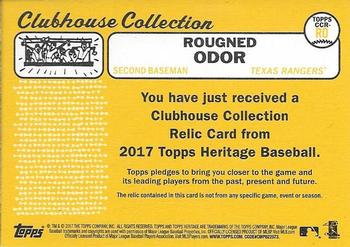 2017 Topps Heritage - Clubhouse Collection Relics Gold #CCR-RO Rougned Odor Back