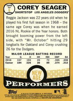2017 Topps Heritage - New Age Performers #NAP-6 Corey Seager Back