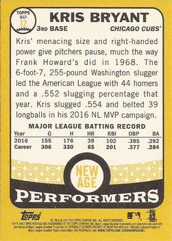 2017 Topps Heritage - New Age Performers #NAP-12 Kris Bryant Back