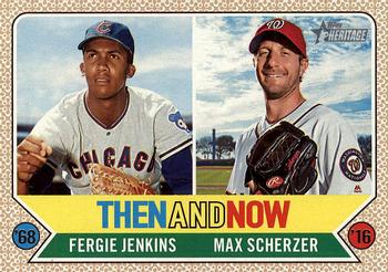 2017 Topps Heritage - Then and Now #TAN-7 Fergie Jenkins / Max Scherzer Front