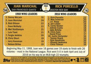 2017 Topps Heritage - Then and Now #TAN-8 Juan Marichal / Rick Porcello Back