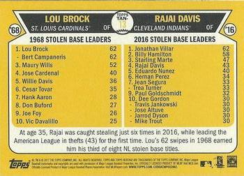 2017 Topps Heritage - Then and Now #TAN-13 Lou Brock / Rajai Davis Back