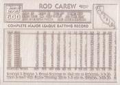 1984 Topps Gallery of Immortals Silver #2 Rod Carew Back