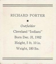 1933 Tattoo Orbit (R305) #NNO Richard Porter Back