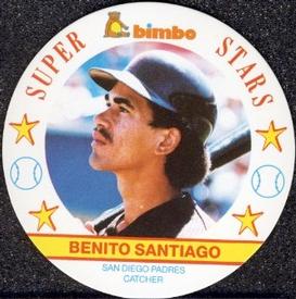 1989 Bimbo Super Stars Discs #3 Benito Santiago Front