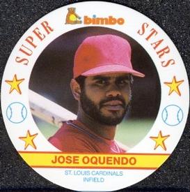 1989 Bimbo Super Stars Discs #5 Jose Oquendo Front