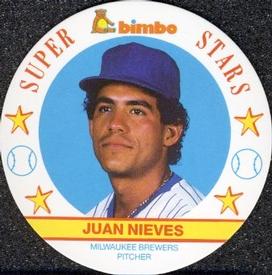 1989 Bimbo Super Stars Discs #10 Juan Nieves Front