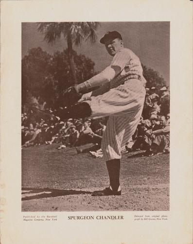 1943 Baseball Magazine Player Posters #NNO Spud Chandler Front
