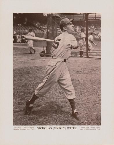 1943 Baseball Magazine Player Posters #NNO Mickey Witek Front