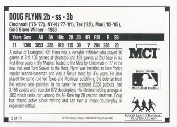 1992 MCI MLBPA Ambassadors of Baseball #3 Doug Flynn Back