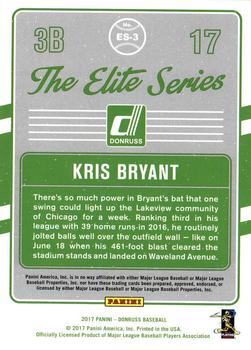2017 Donruss - The Elite Series #ES-3 Kris Bryant Back