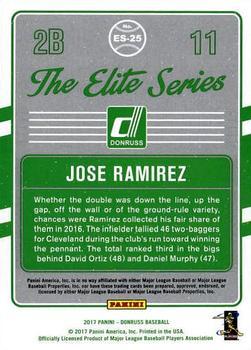 2017 Donruss - The Elite Series Gold #ES-25 Jose Ramirez Back