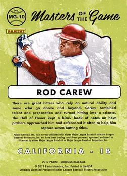 2017 Donruss - Masters of the Game Silver #MG-10 Rod Carew Back