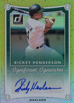 2017 Donruss - Significant Signatures Gold #SIG-RH Rickey Henderson Front
