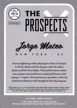 2017 Donruss - The Prospects #TP-9 Jorge Mateo Back