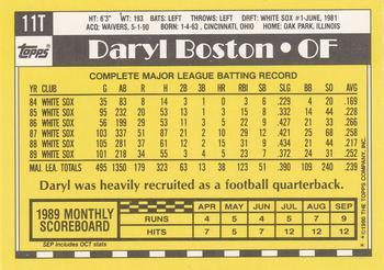 1990 Topps Traded #11T Daryl Boston Back
