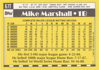 1990 Topps Traded #67T Mike Marshall Back