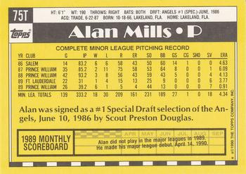 1990 Topps Traded #75T Alan Mills Back