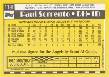 1990 Topps Traded #119T Paul Sorrento Back