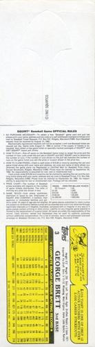 1982 Topps Squirt - Panels Game Top #3 George Brett Back