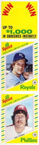1982 Topps Squirt - Panels 2 Players #3 / 14 George Brett / Mike Schmidt Front