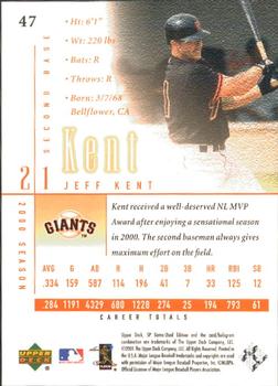 2001 SP Game Used Edition #47 Jeff Kent Back